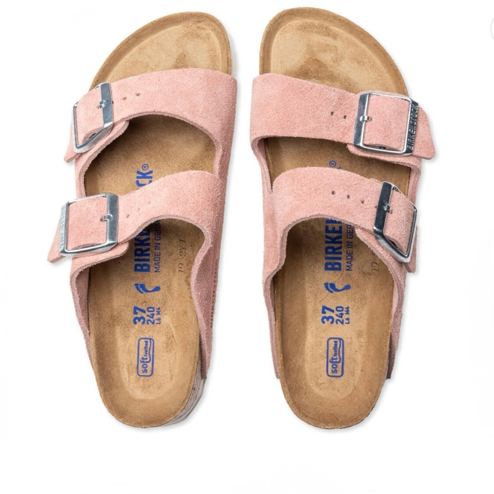 Birkenstock Arizona Soft Footbed Suede Leather Pink Clay Sandals